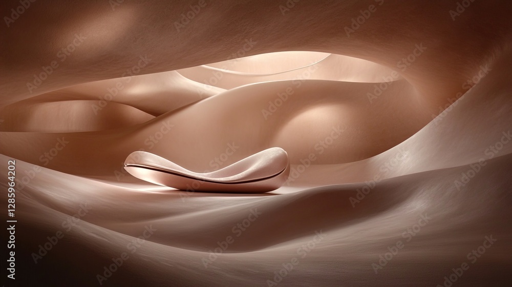 Poster elegant seating design in a tranquil, abstract setting showcasing curves