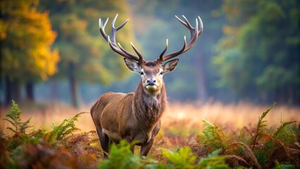 Majestic Red Deer in Autumn Forest
