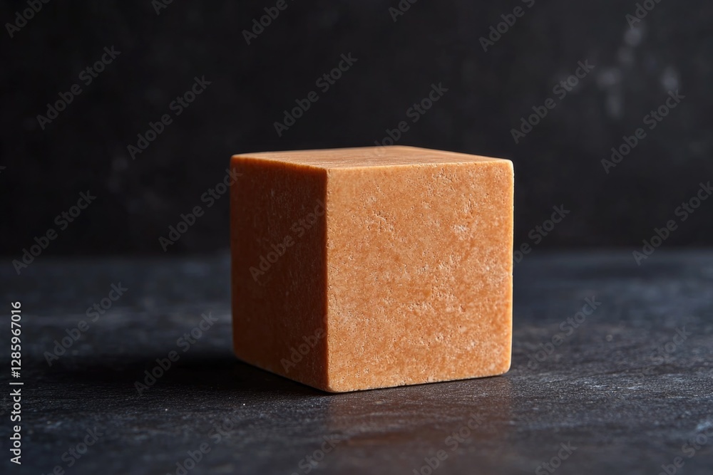 Poster a block of soap sits on a table, ready for use