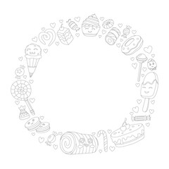 Wreath with sweet treats elements