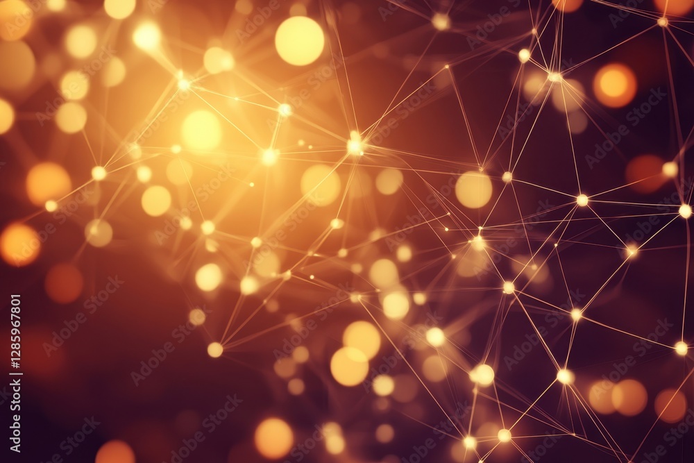 Poster intricate network of light particles illuminating the depth of space in a mesmerizing cosmic dance. 