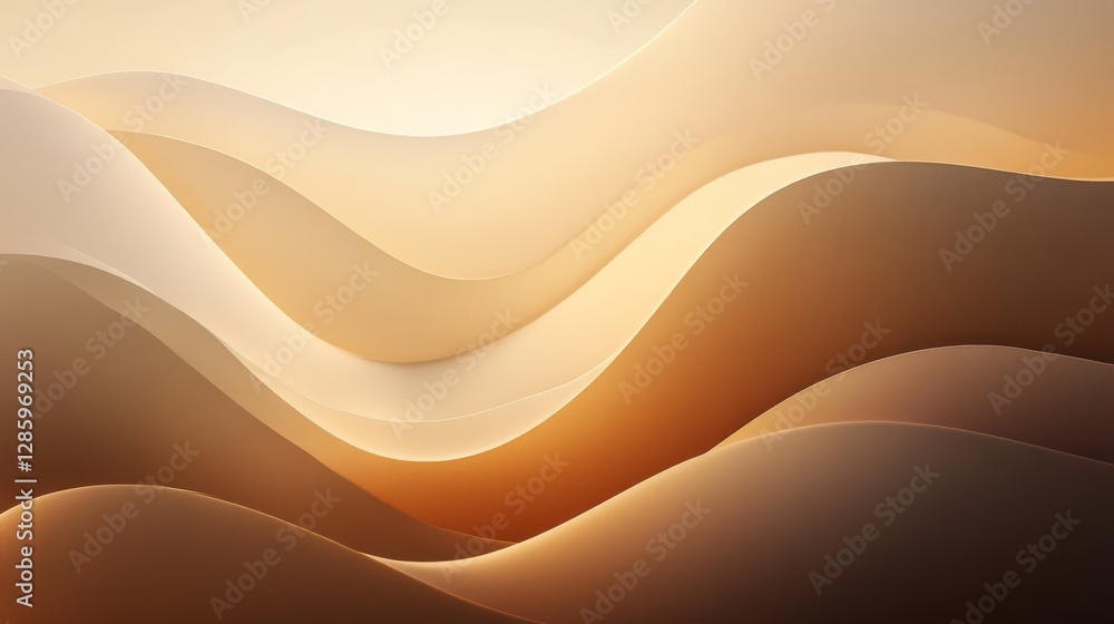 Aufkleber abstract image depicting smooth layered color gradations and undulating forms