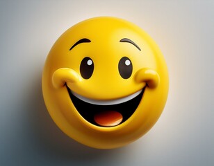 Fototapeta premium Happy yellow smiley emoji expressing joy and cheerful mood cartoon faces illustration