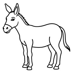 Elegant Donkey Outline