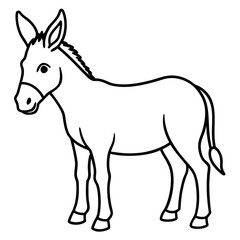 Elegant Donkey Outline