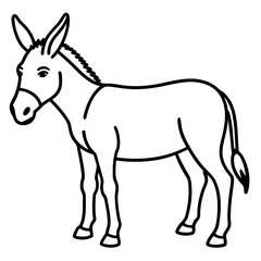 Elegant Donkey Outline