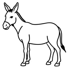 Elegant Donkey Outline