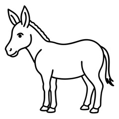Fototapeta premium Elegant Donkey Outline