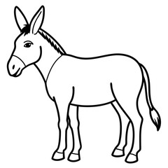 Elegant Donkey Outline