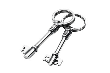Two Silver Skeleton Keys Isolated On Transparent Background With Transparent Background