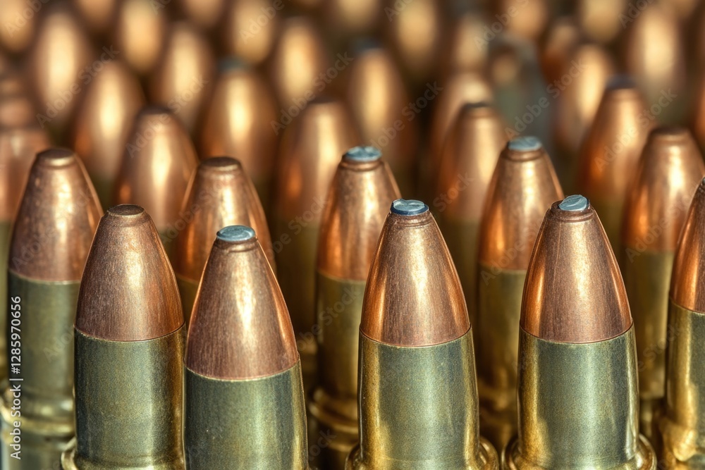 Poster a collection of bullet shell remnants in a tight frame