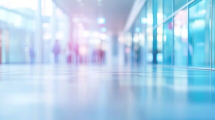 Abstract Blurred Office Corridor, Modern Architecture and Design