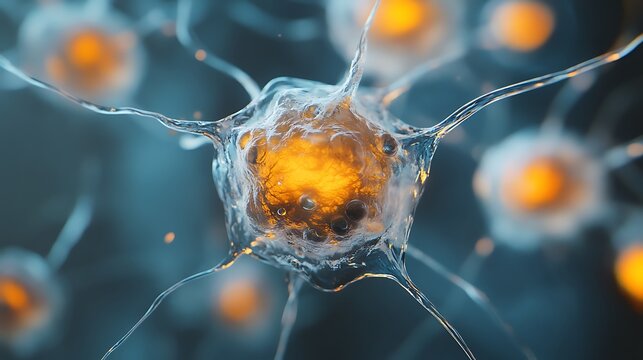 An ultra-realistic depiction of a cell's centrosome organizing microtubules during cell division.