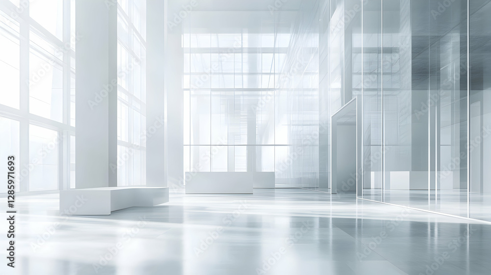 Poster abstract corporate environment with softened spatial boundaries -