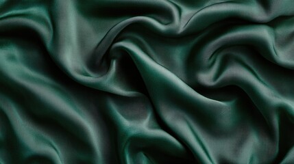 Fototapeta premium Close-up of a dark green fabric with intricate texture and pattern