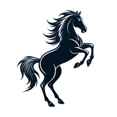 Silhouette of Rearing Horse Logo Vector Illustration on a transparent background