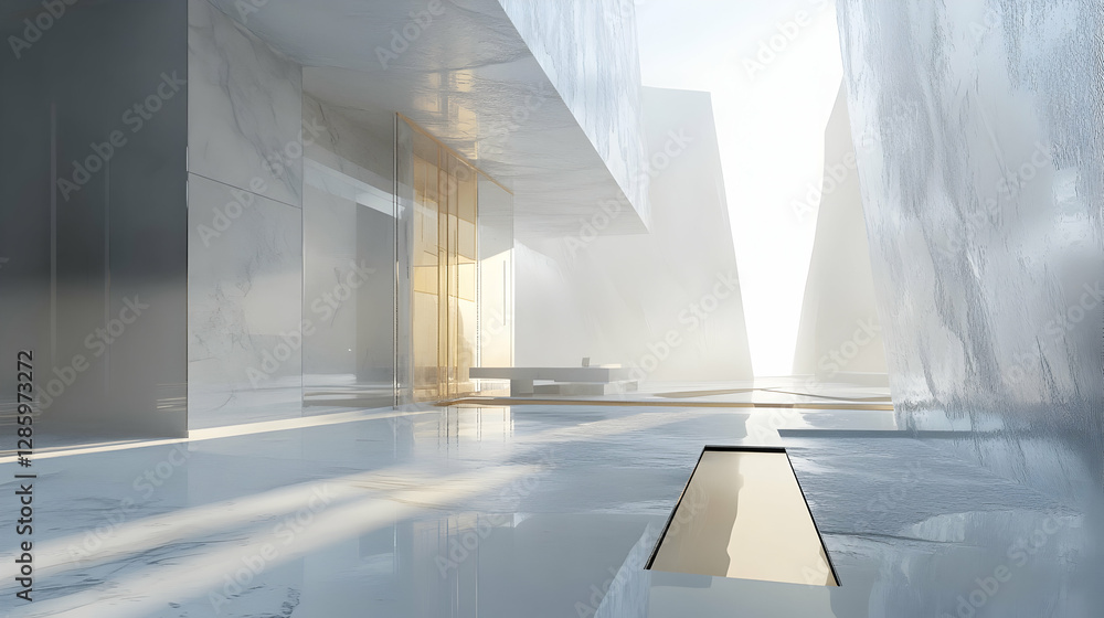 Poster abstract workspace environment with softened architectural details -