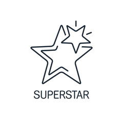 Obraz premium Superstar. Vector linear icon illustration isolated on white background.
