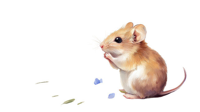 Cute hamster illustration PNG, small brown rodent character clipart. Pet animal cartoon on transparent background