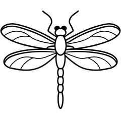 Elegant Dragonfly Outline