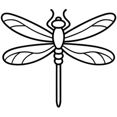 Elegant Dragonfly Outline