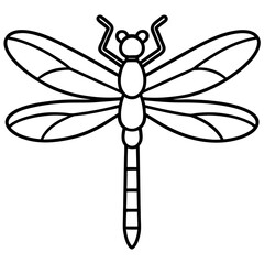 Elegant Dragonfly Outline