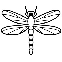 Elegant Dragonfly Outline