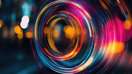 Vibrant Swirling Lightscape,  A Symphony of Colors