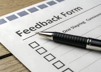 A feedback form icon with a pen