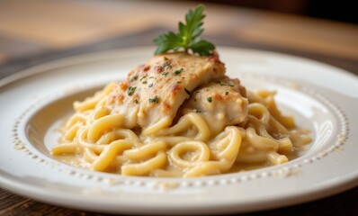Delicious pasta with chicken