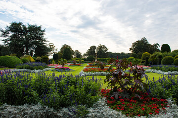 Fototapeta premium Exploring the beautiful gardens at Brodsworth Hall and Gardens near Doncaster, UK