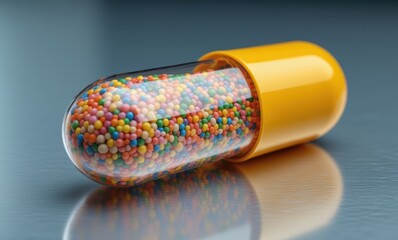 Colorful capsule with fun sprinkles