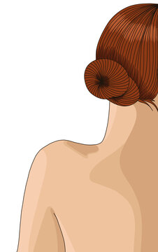 Woman with a Bun Hairstyle in a Minimalist Style