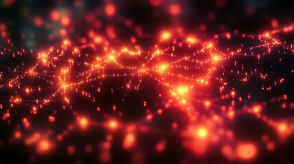 Fototapeta premium A realistic view of interconnected glowing data streams forming a secure network.