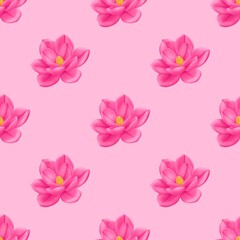 seamless pattern with pink flowers