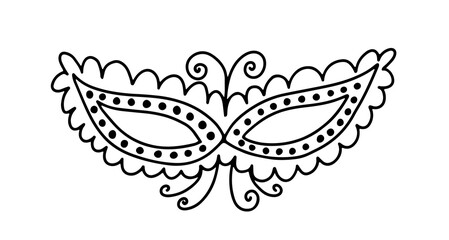 Hand drawn carnival mask vector doodle sketch