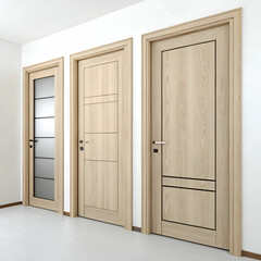 wooden doors in light style color for modern loft