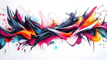 Obraz premium Colorful Abstract Fluid Art with Vibrant Swirls and Dynamic Splashes