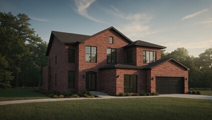 Fototapeta premium Modern red brick building