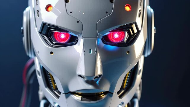 4k frame robot eyes light up red