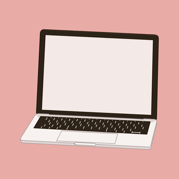 Minimalist Laptop on Pink Background