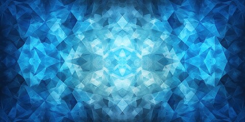 Abstract blue crystal pattern with intricate designs and gradients across the surface