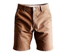 Men's brown shorts isolated on transparent background