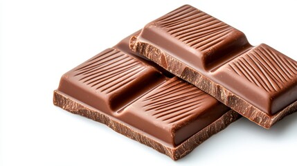 Three exquisite pieces of chocolates artfully displayed on a bright white background showcasing their irresistible appeal