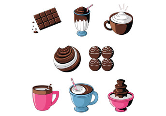 Chocolate Vector Illustrations: Treats, Desserts More