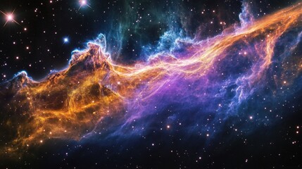 A planetary collision sends a shockwave of iridescent plasma across the stars, forming a nebula