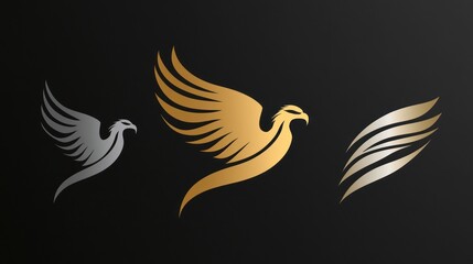 Obraz premium Abstract flying birds, graphic design, logo concept