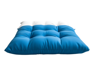 A fluffy blue cushion perfect for adding comfort and style to any living space, ideal for lounging or decorative purposes.