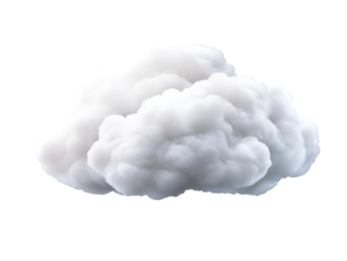 A fluffy, white cloud floating against a clear blue sky, symbolizing serenity and tranquility in nature.