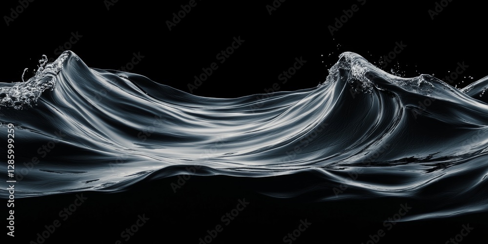 Poster gentle ocean waves create flowing abstract patterns in deep water. generative ai